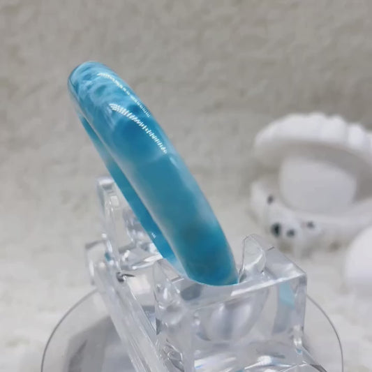 ラリマーブレスレット｜天然海纹石 一点物 ハンドメイド